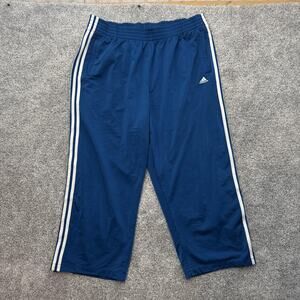 Adidas Tearaway Track Pants Mens 2XL Blue Snap Button Stripes Retro 90s Hip Hop